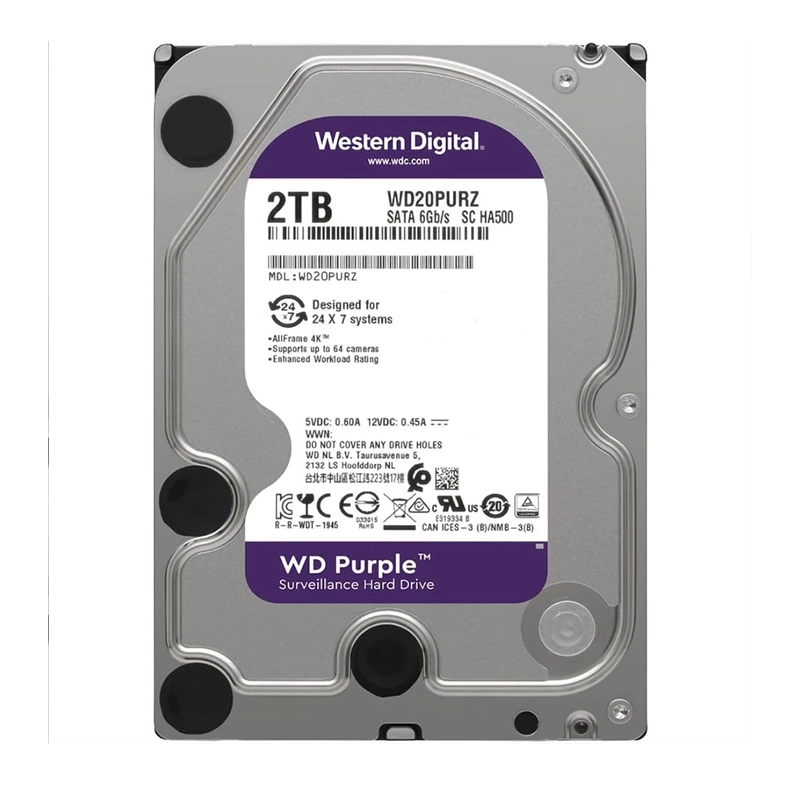 هارددیسک اینترنال وسترن دیجیتال مدل Purple WD20PURZ ظرفیت 2 ترابایت (1)